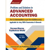 Commercial's Problems and Solutions in Advanced Accounting for CA Inter May 2024 Exam by Parveen Sharma, Kapileshwar Bhalla [New Syllabus 2023]